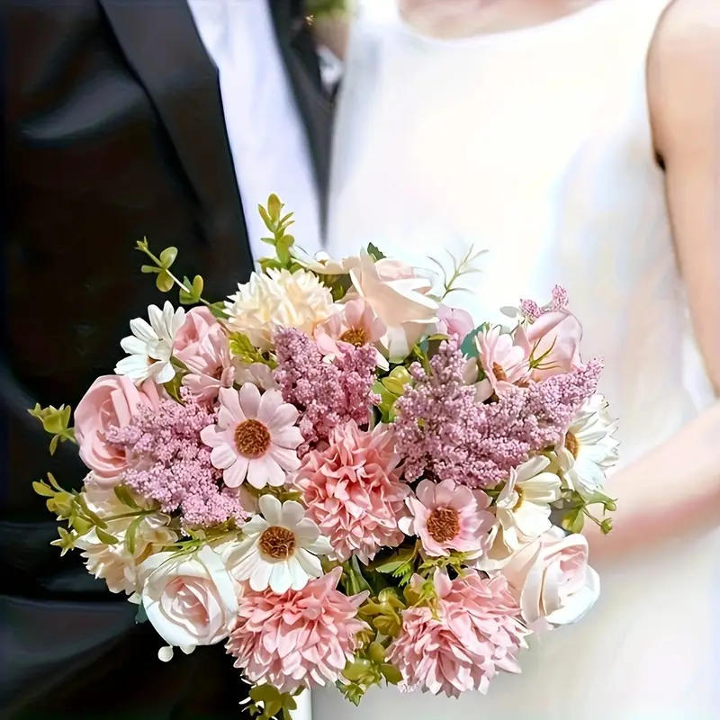 Artificial Floral Bouquet Rose Daisy Home Decor