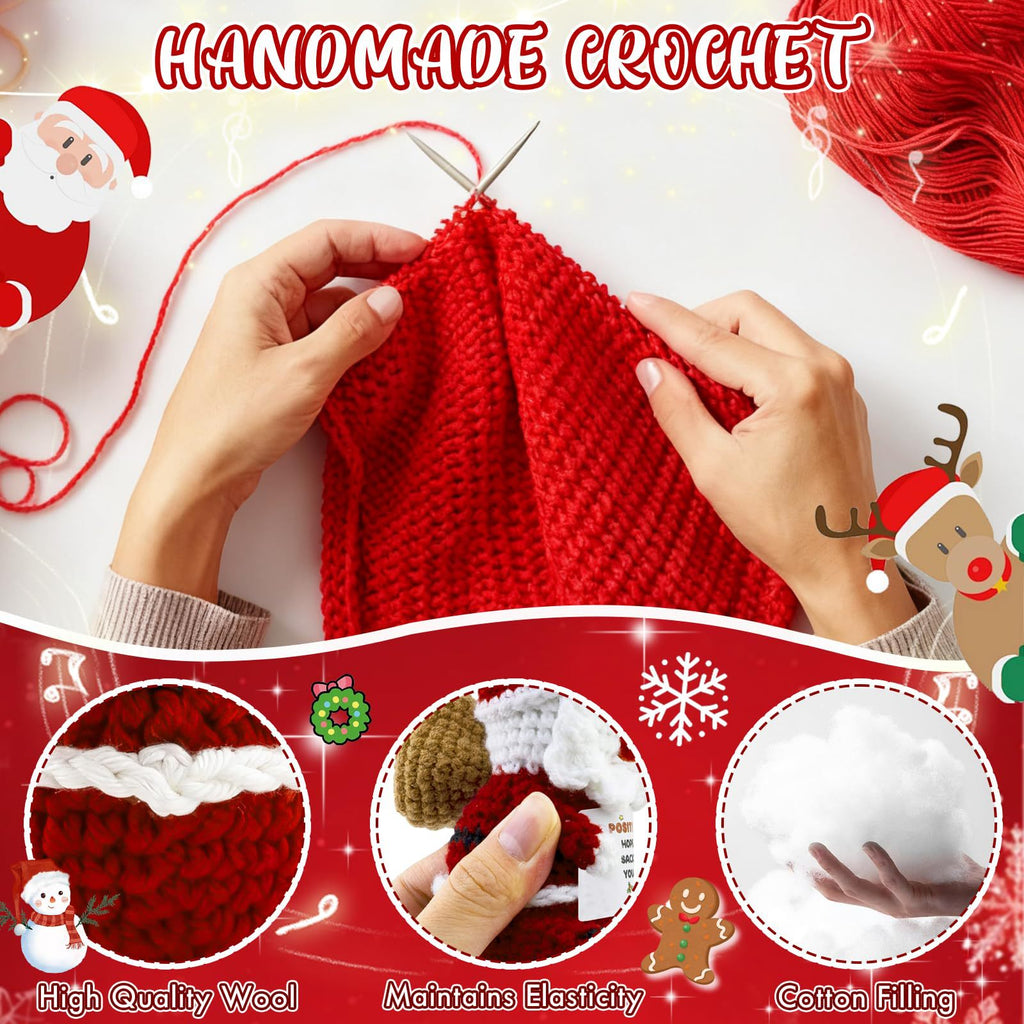 Handmade Crochet Santa Gift Bag Christmas Emotional Plush