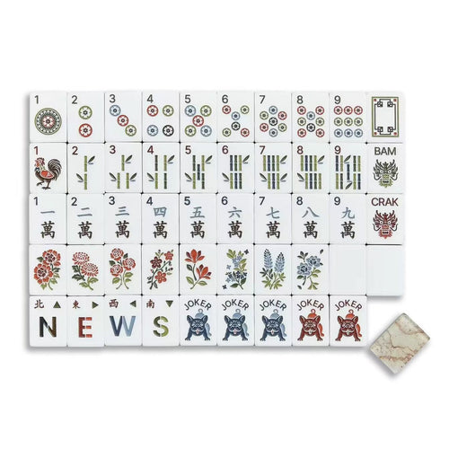 Acrylic Mahjong Set Marble Pattern Game Tiles