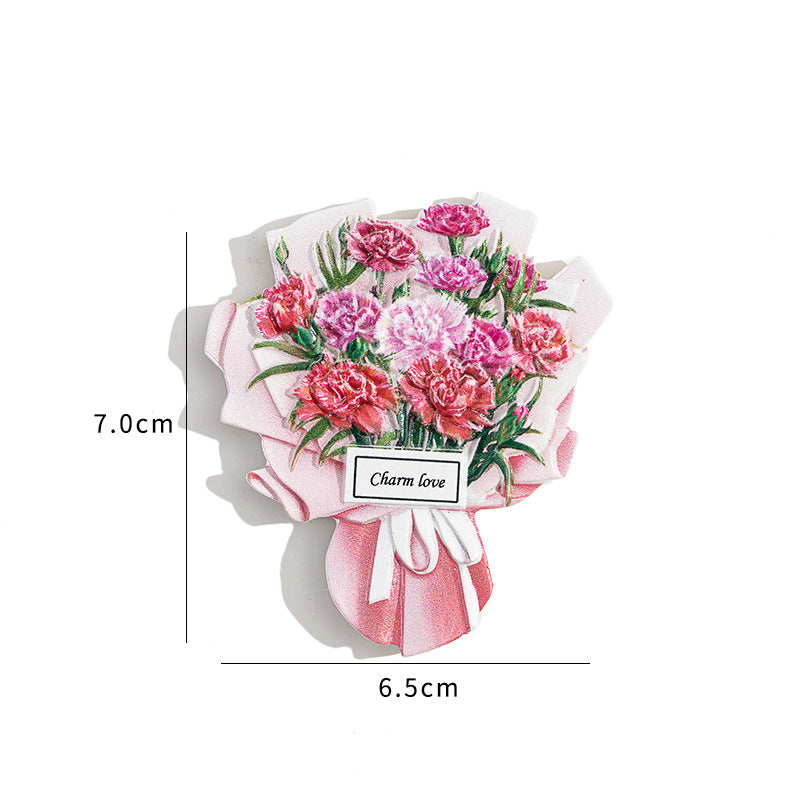 3D Flower Bouquet Fridge Magnet Cute Mini Floral Decor
