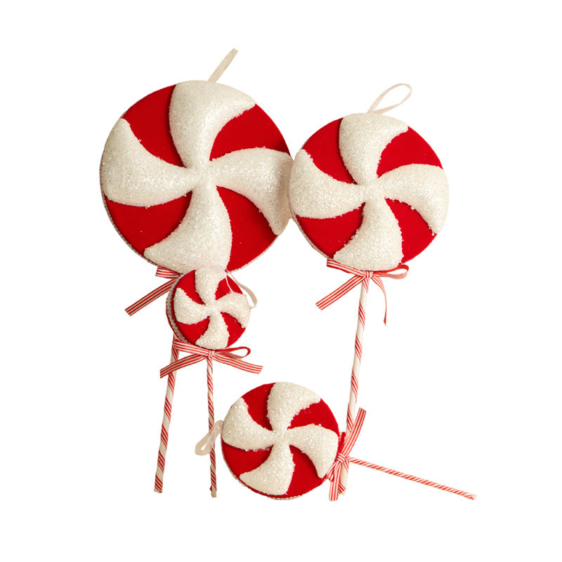 Christmas Candy Cane Lollipop Plush Ornament Holiday Tree Decor