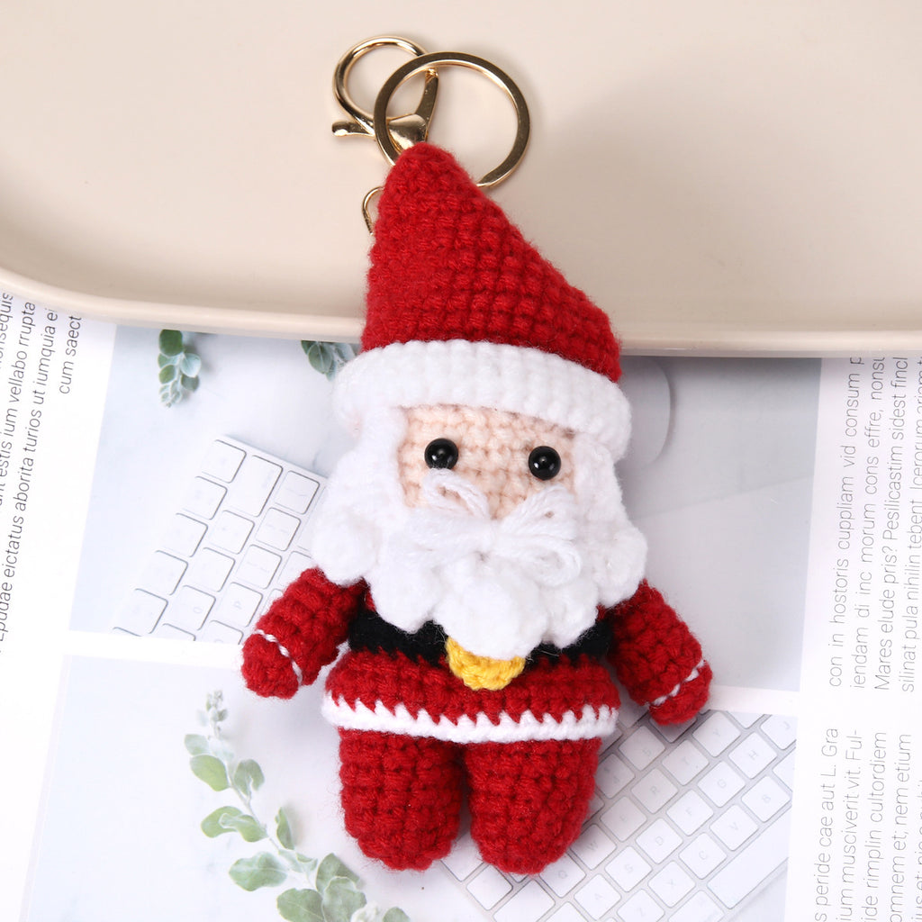 Crochet Christmas Keychain Santa Snowman Reindeer Ornaments