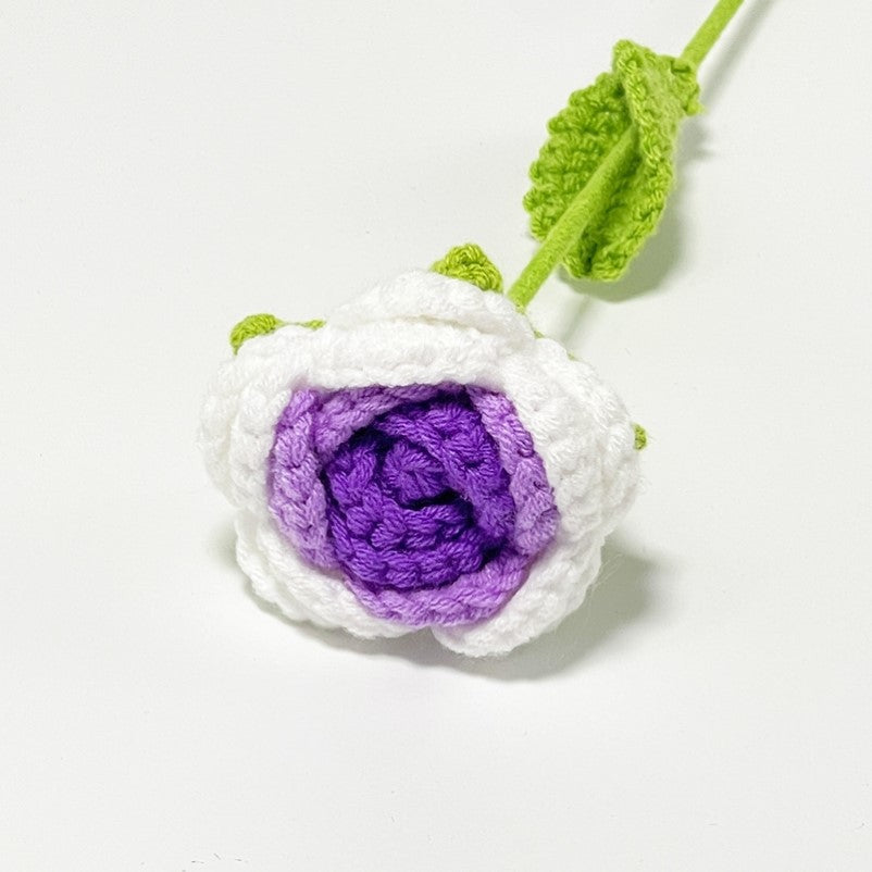 Valentine Crochet Rose Artificial Flower for Romantic Decor