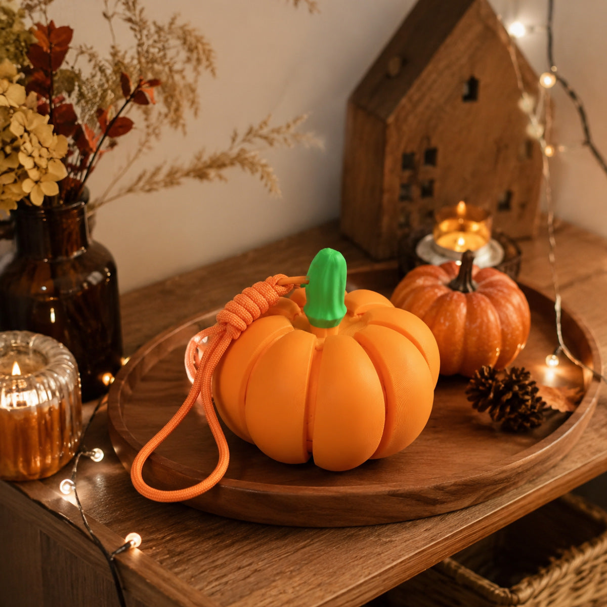 3D Printed Pumpkin Halloween Decoration Keychain Fidget Accessory