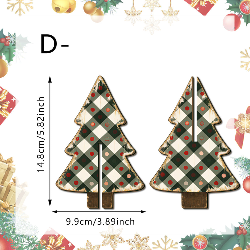 Wooden Christmas Tree Tabletop Holiday Decoration