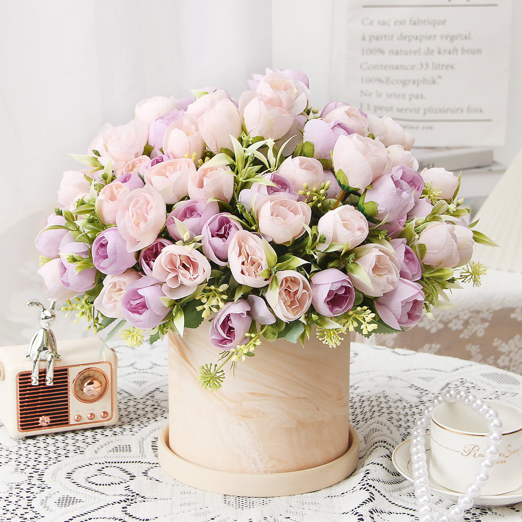 Valentine’s Day Peony Rose Faux Floral Bouquet Home Decor