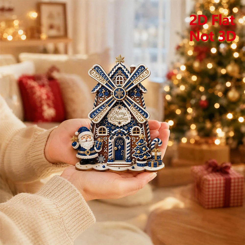 Christmas Fridge Magnet Rotatable Windmill Holiday Decor