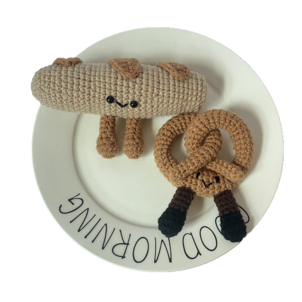 Crochet Bread Plush Keychain Cute Food Charm