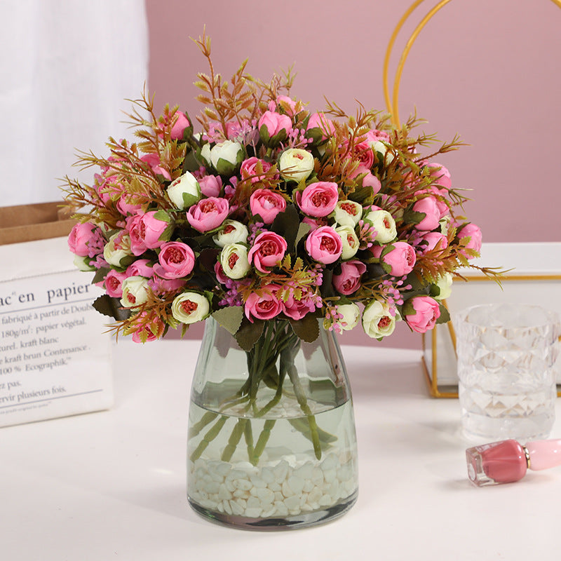 Valentine’s Day Mini Rosebud Faux Floral Bouquet Home Decor