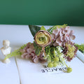 Valentine Faux Carnation Hydrangea Foxtail Grass Bouquet