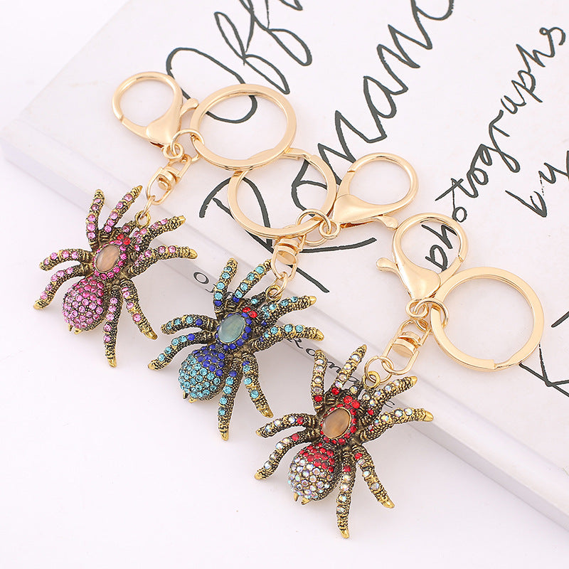 Rhinestone Spider Keychain Animal Bag Charm Gift