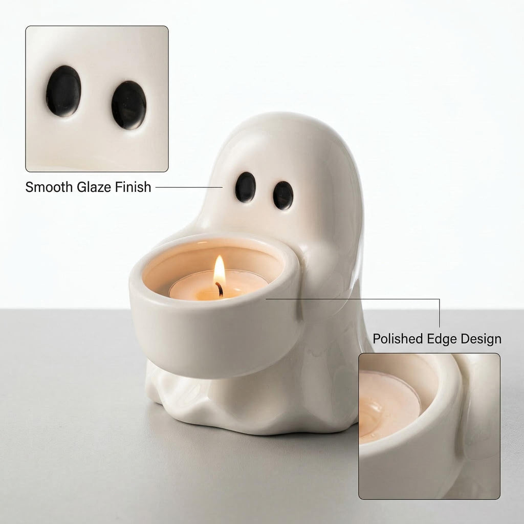 Ghost Candle Holder Halloween Tabletop Decoration