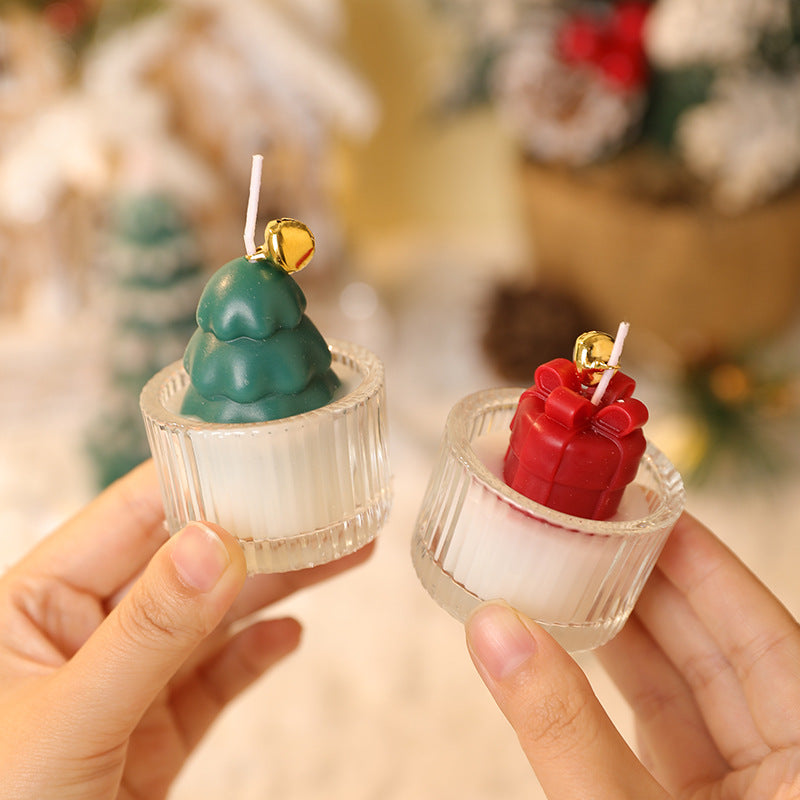 Christmas Glass Cup Scented Candle Holiday Home Decor