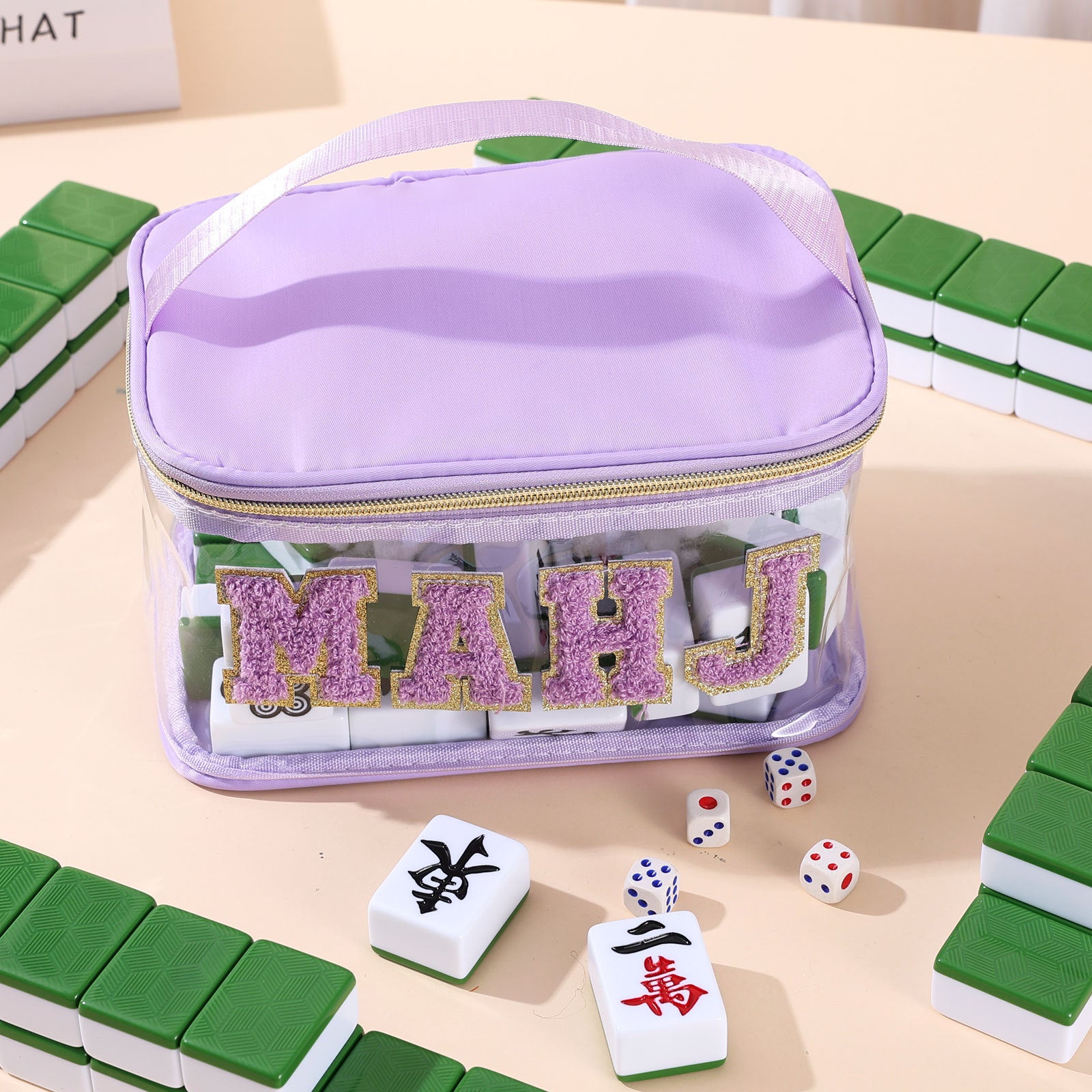 Transparent Mahjong Storage Bag Waterproof Cosmetic Organizer