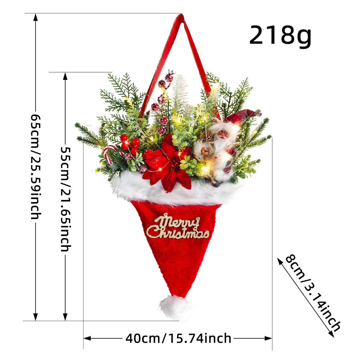 Snow Frosted Pinecone Christmas Wreath with Red Berries