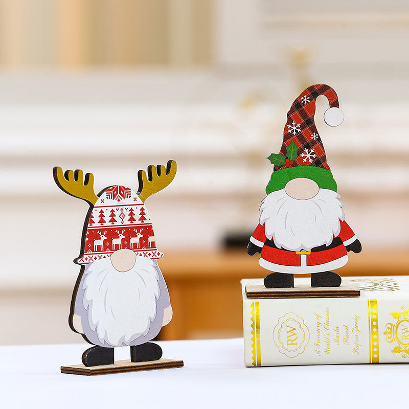 Christmas Gnome Wooden Tabletop Figurine Holiday Decor