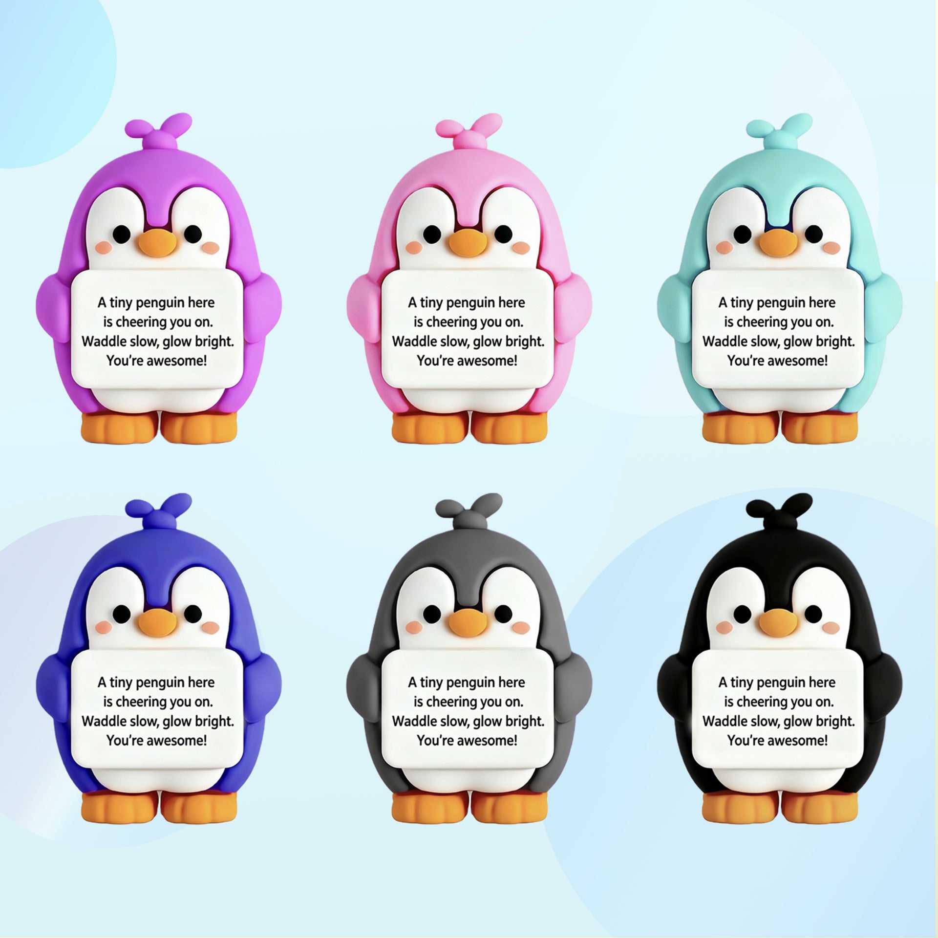 Penguin Desk Motivational Figure Cute Mini Ornament