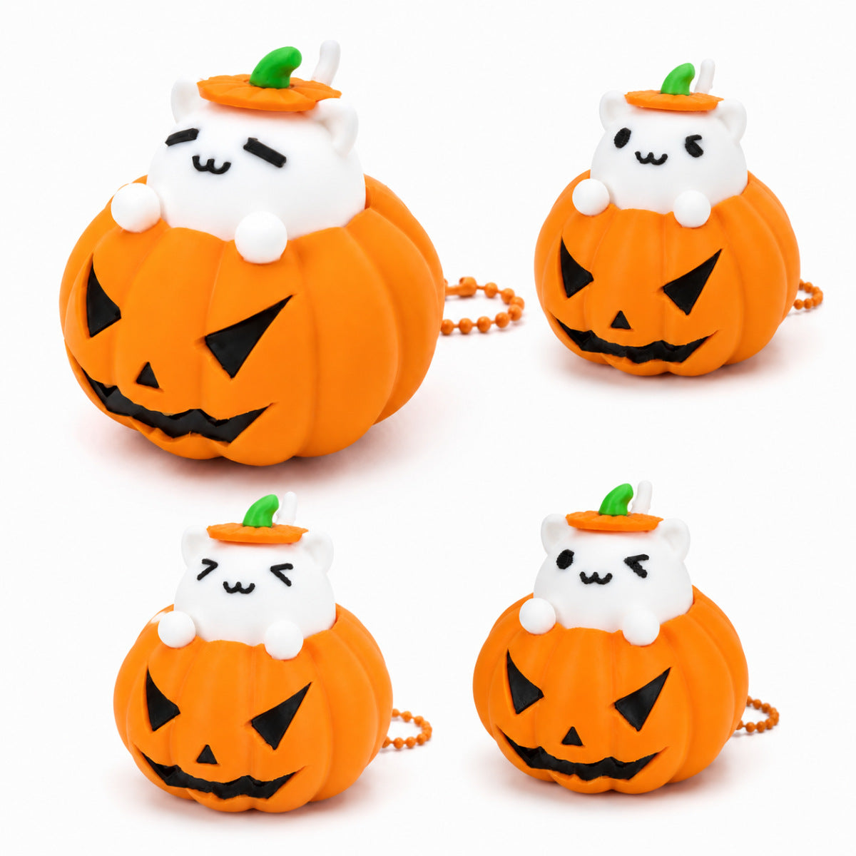 Halloween Pumpkin Cat Clicker Fidget Toy Stress Relief Keychain
