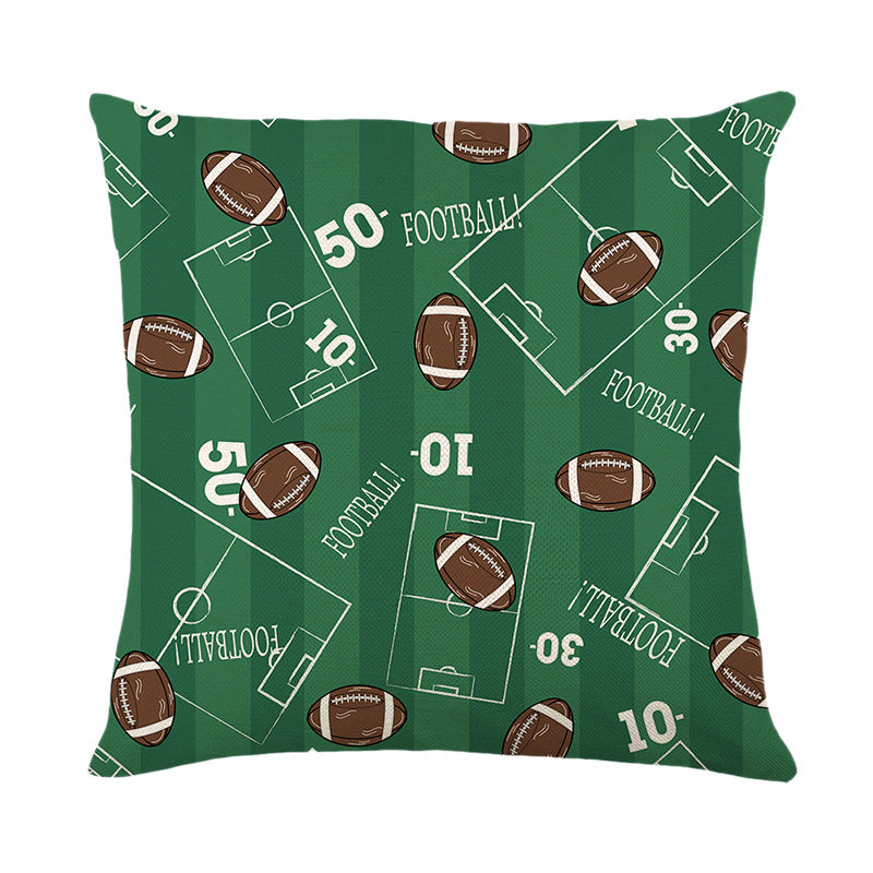 Printed Football Pillow Cover Cushion Case Sofa Decor