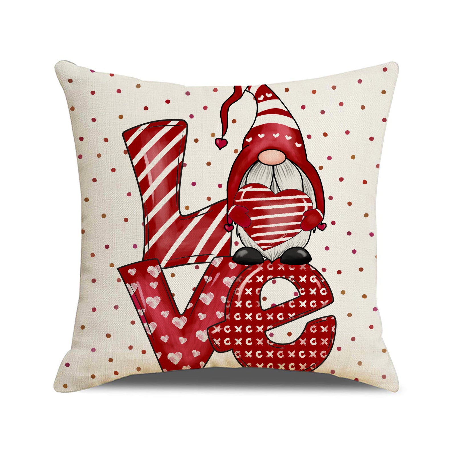 Valentine Red LOVE Pillow Covers Set Rustic Heart Decor