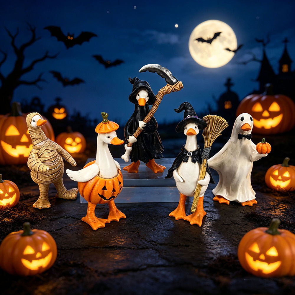 Resin Halloween Duck Figurine Seasonal Tabletop Decor
