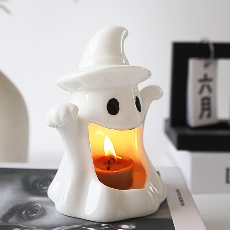 Ghost Candle Holder Halloween Decor for Tabletop Display