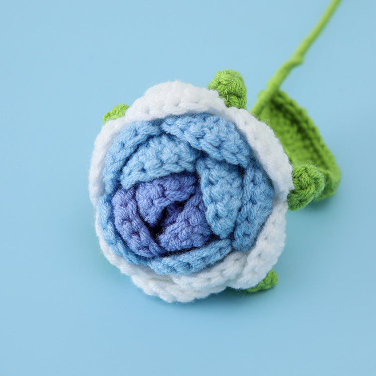 Valentine Crochet Rose Artificial Flower for Home Decor