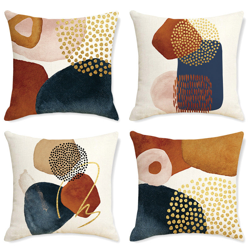 Modern Abstract Linen Throw Pillow Cover for House Decor