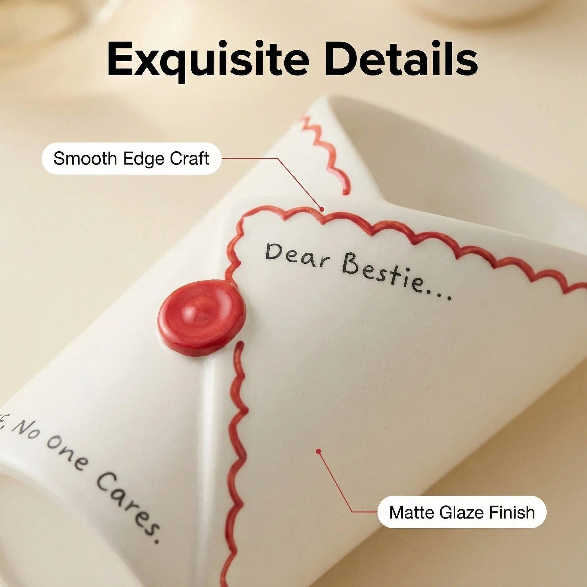 Envelope Ceramic Vase Decorative Flower Arrangement Home Accent