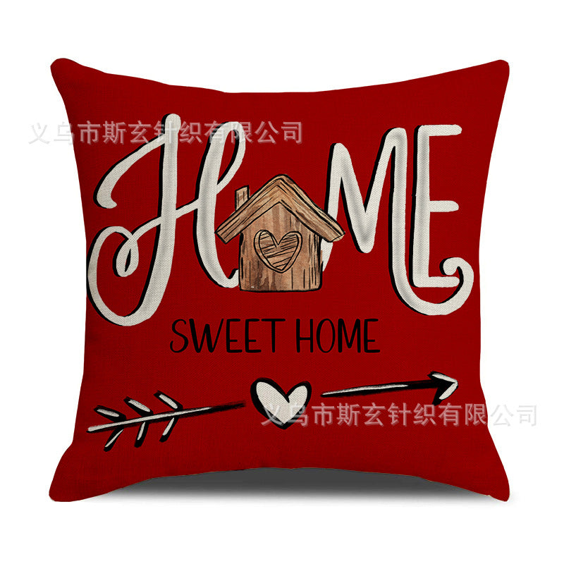Valentine’s Day Linen Pillow Cover Holiday Letter Home Decor