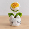 Valentine Holiday Decorations Crochet Rose Desk Planter