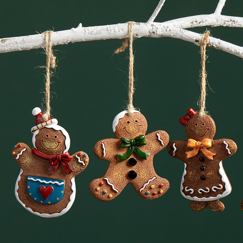 Resin Gingerbread Christmas Ornament Holiday Tree Hanging Decor