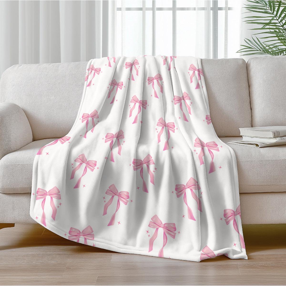Valentine Flannel Throw Blanket Cozy Heart Print