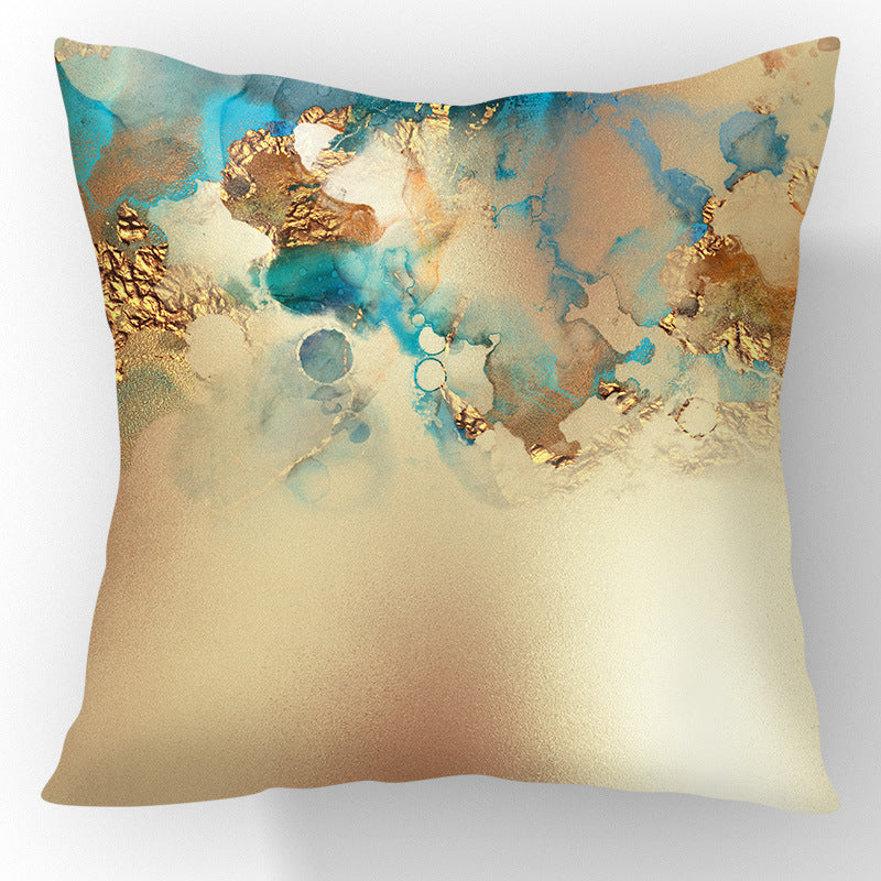 Gold Foil Abstract Marble Cushion Cover Nordic Style