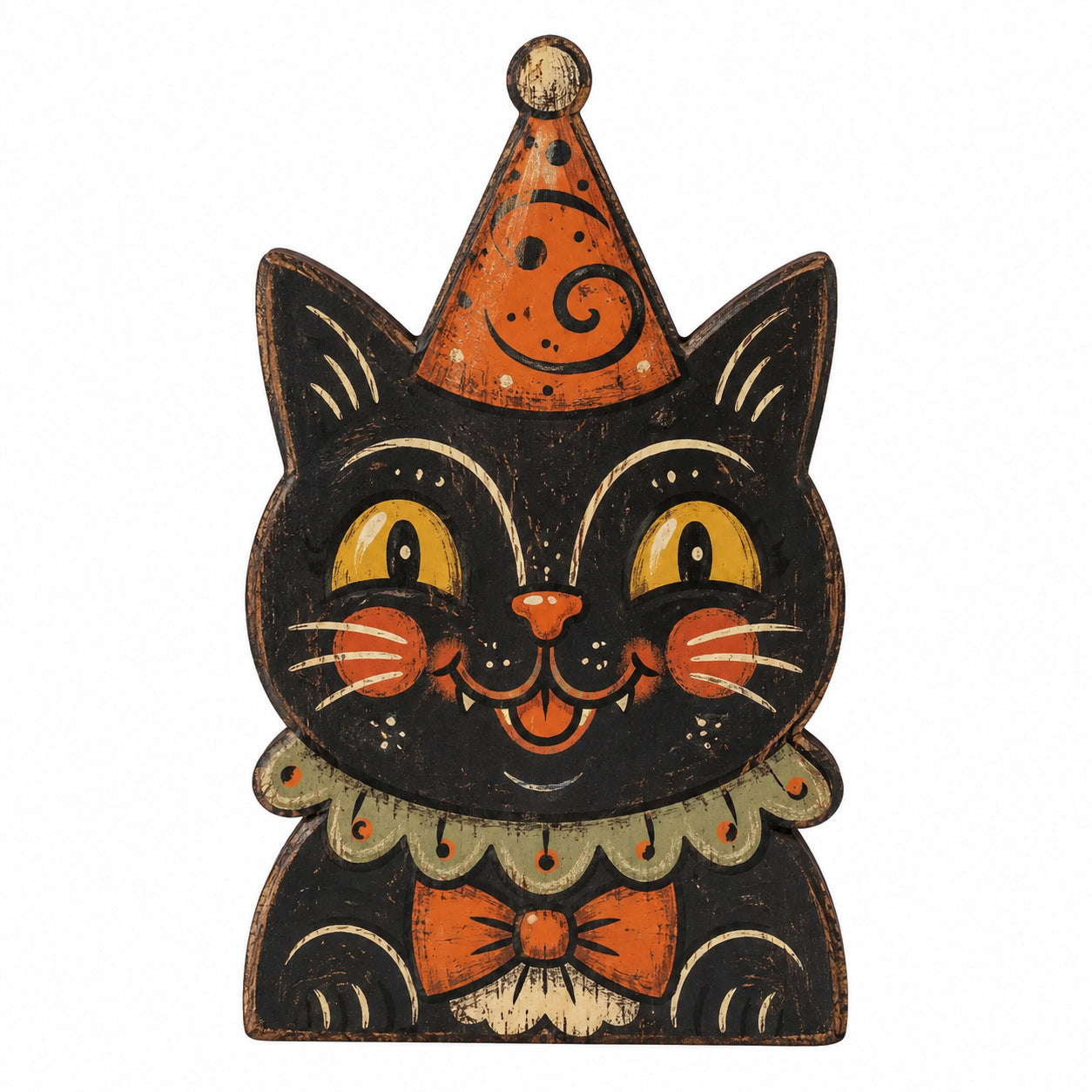 Halloween Wooden Table Decor Cat Owl Pumpkin Design