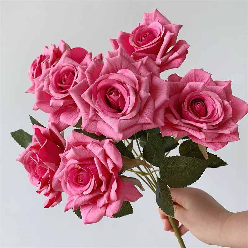 Valentine’s Day Silk Rose Faux Flower Bouquet for Home Decor