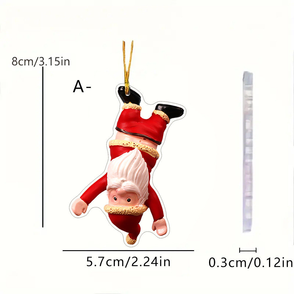 Acrylic Christmas Santa Hanging Ornament Car Charm
