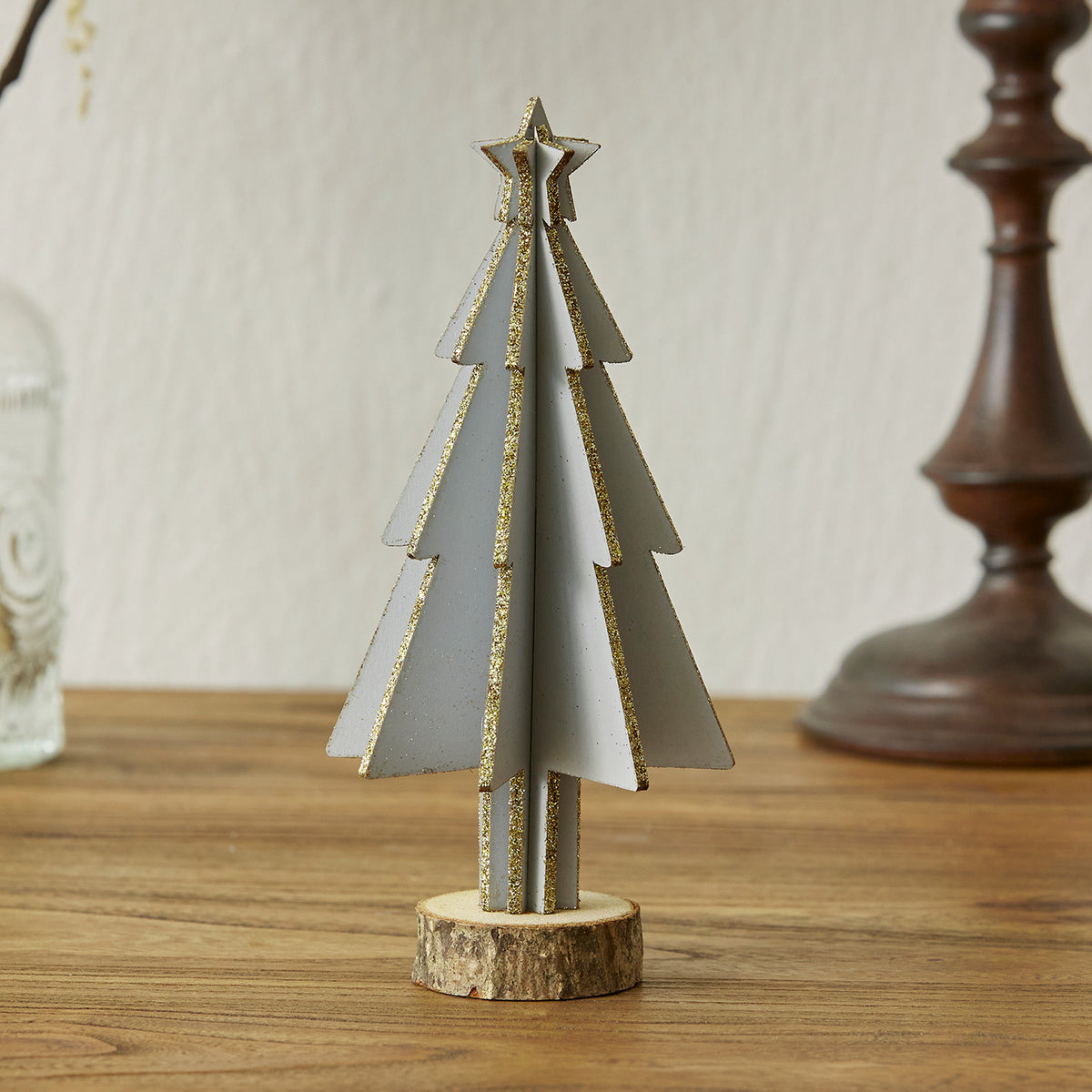 Mini Wooden Christmas Tree Tabletop Holiday Decor