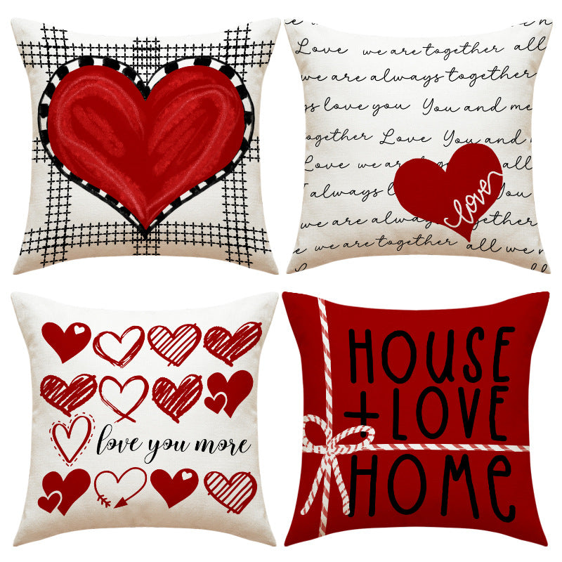 Valentine’s Day Heart Pillow Covers Rustic Love Home Decor