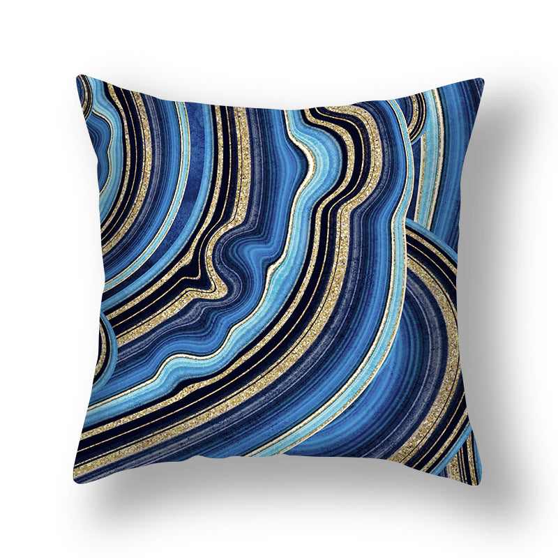 Abstract Gold Foil Linen Throw Pillow Cover 18x18 Square