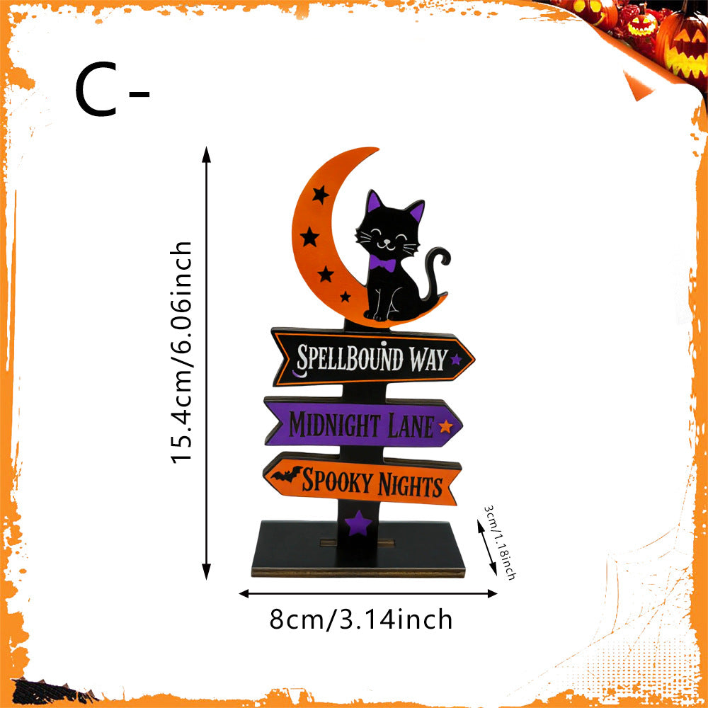 Wooden Halloween Tabletop Sign Seasonal Home Decor