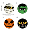 Wooden Halloween Coaster Set Seasonal Table Decor