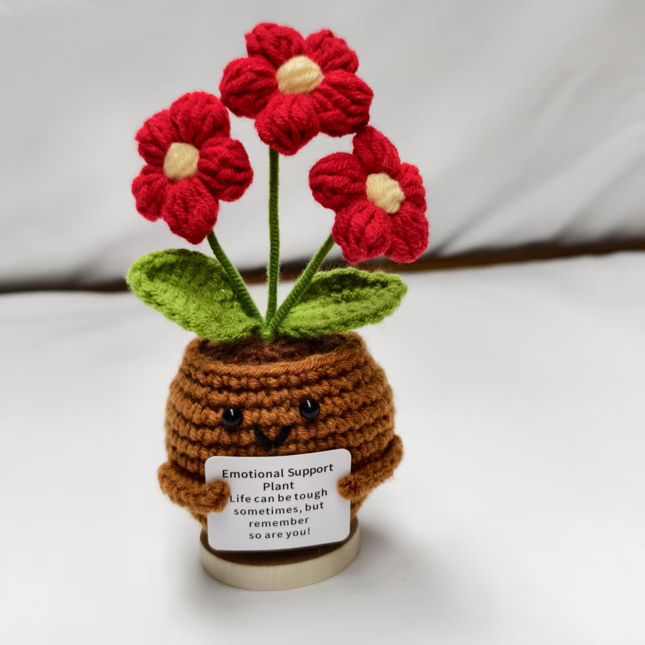 Valentine’s Day Crochet Flower Pot Cute Knitted Gift Decor