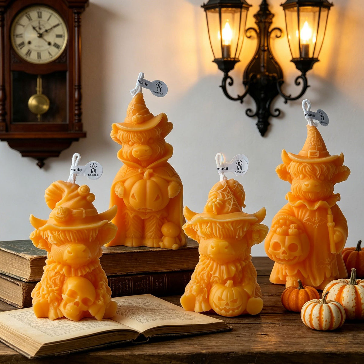 Halloween Pumpkin Witch Cow Candle Fall Holiday Home Decor