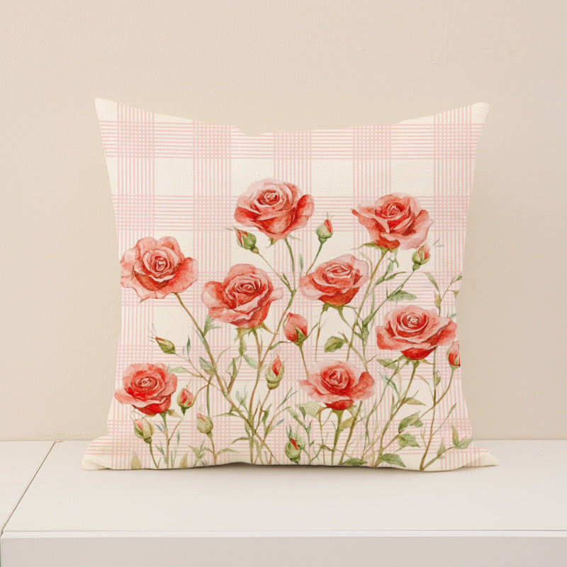 Valentine Rose Heart Pillow Covers Set Pink Nordic Decor