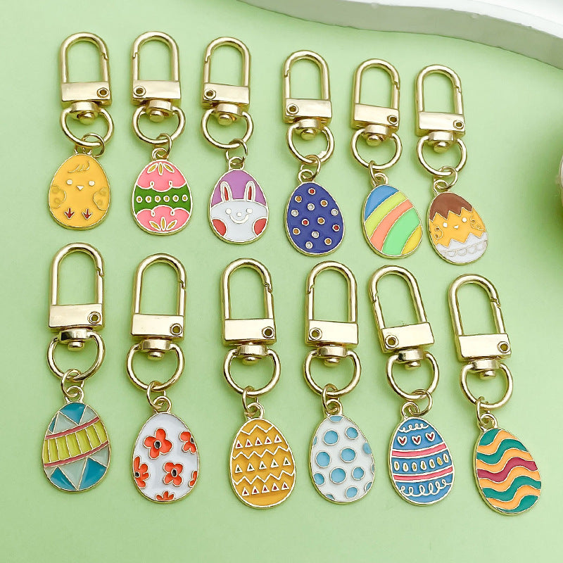 Easter Egg Alloy Keychain Bag Charm Cute Gift