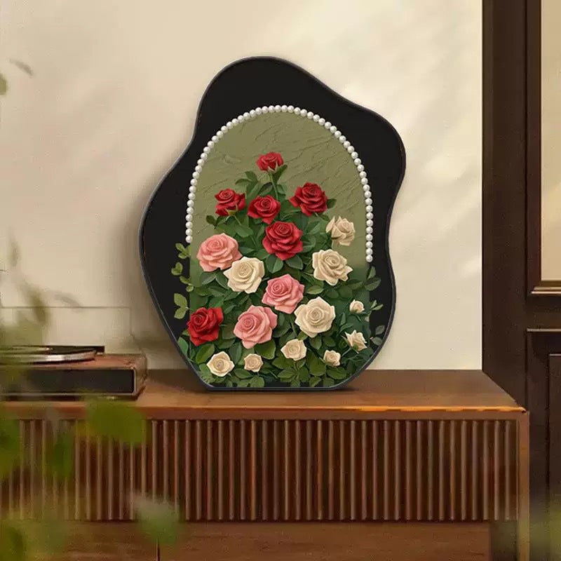 Vintage Floral Wall Art Decor Printed Flower Display Frame