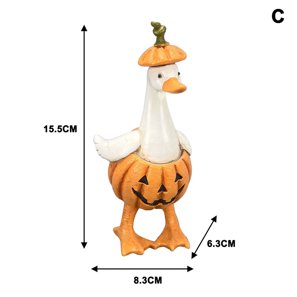 Resin Halloween Duck Figurine Seasonal Tabletop Decor