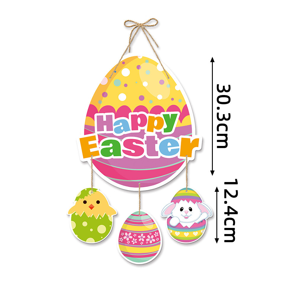 Easter Door Hanging Decor Bunny Egg Welcome Sign