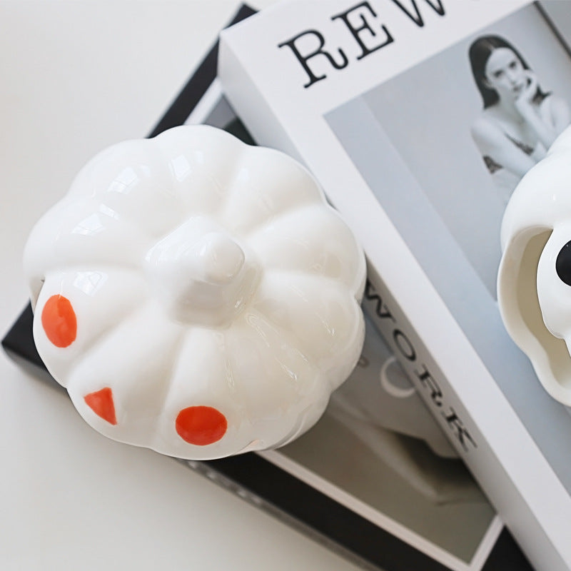 Ceramic Pumpkin Candle Holder Halloween Autumn home Décor